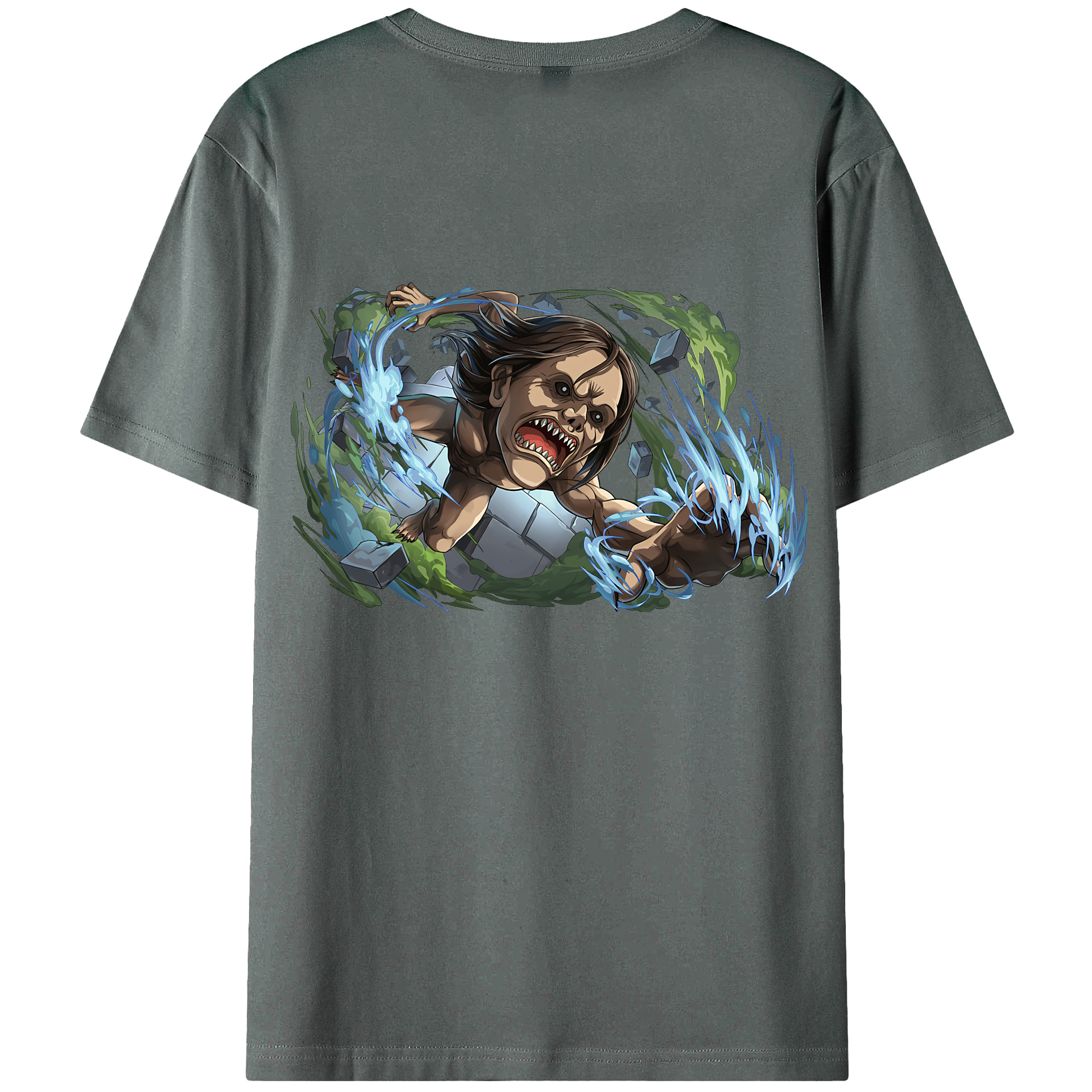 （画像用） 進撃の巨人 Attack on Titan 綿100％ メンズ半袖Tシャツ（バックプリント） 通気性